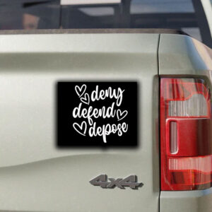 Deny defend depose script hearts Sticker ,Car Magnet