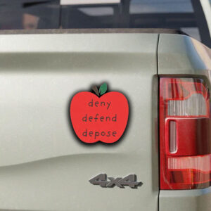 Apple - Deny Defend Depose Sticker ,Car Magnet