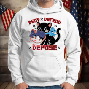 Cross Stitch Kitten & Dead Mouse ,Deny Defend Depose T-Shirt