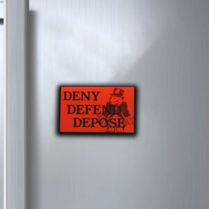 DENY DEFEND DEPOSE Glossy Red Sticker ,Car Magnet