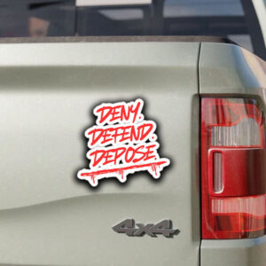 DENY DEFEND DEPOSE Sticker - Bold Empowerment Kiss-Cut Stickers