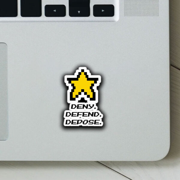 DENY DEFEND DEPOSE Sticker - Retro Pixel Star Kiss-Cut Stickers