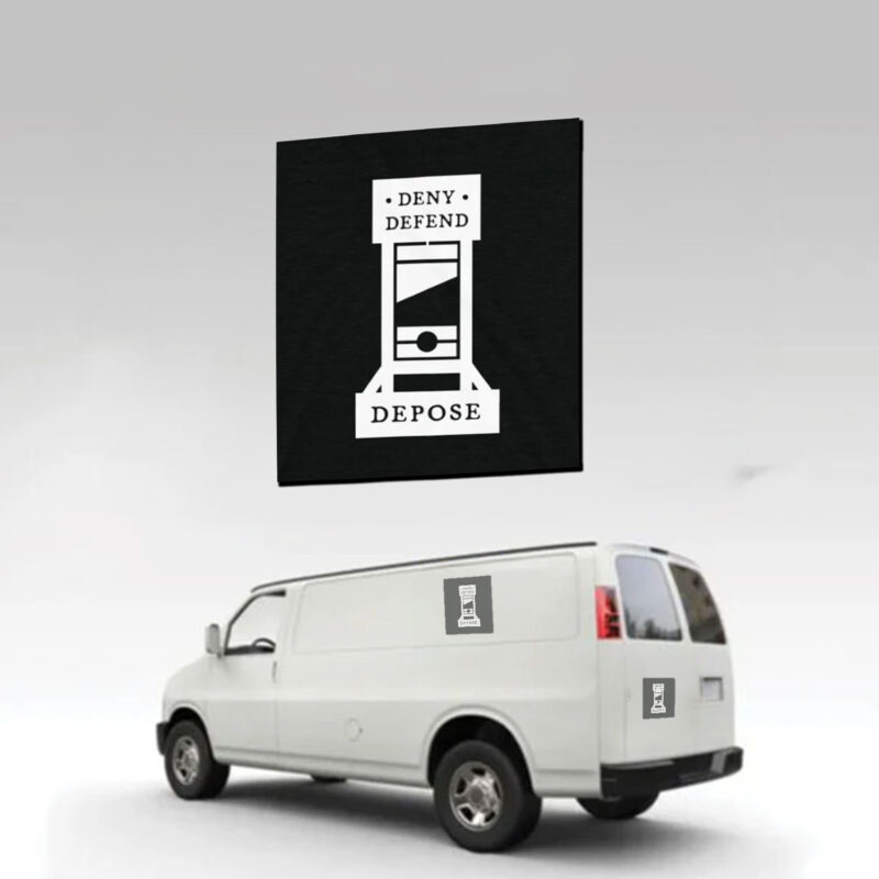 DENY DEFEND DEPOSE White Sticker 8 DENY DEFEND DEPOSE White Sticker