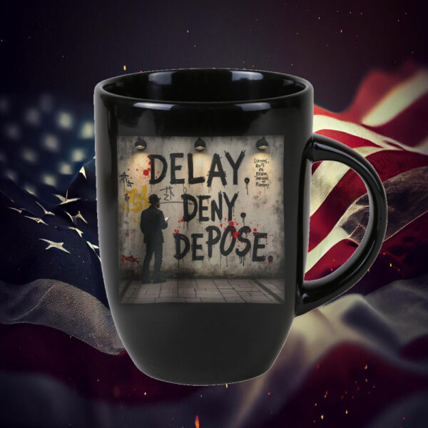 Delay. Deny. Depose. Graphic Mug