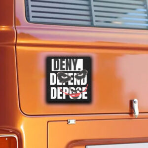 Deny Defend Depose Bullets Car Magnet - Joker Face Sticker