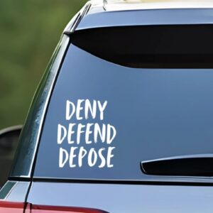 Deny Defend Depose Car Decal, Activist Car Decal, Car Window Decal Sticker