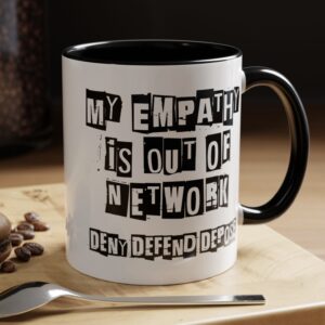 Deny Defend Depose Mug, Bold Activist Statement US