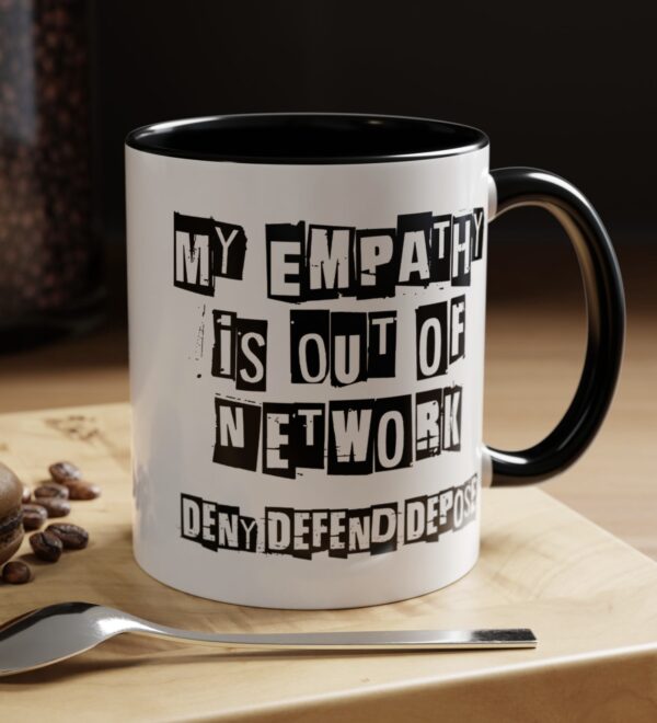 Deny Defend Depose Mug, Bold Activist Statement US