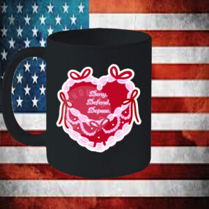 Deny Defend Depose Mug, cute coquette , Out of Network, Human Rights, Resist