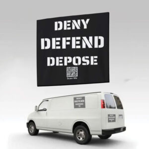 Deny Defend Depose QR Sticker