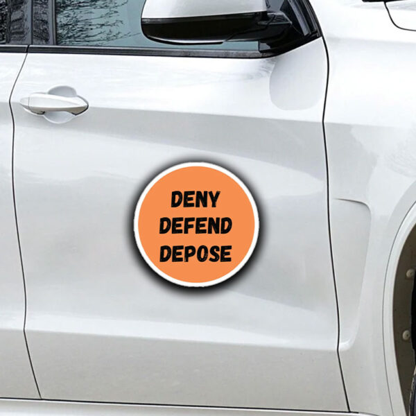 Deny Defend Depose Sticker Orange