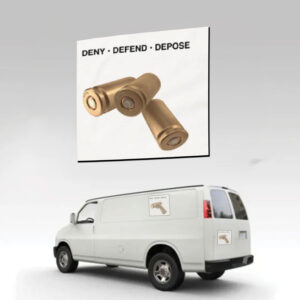 Deny Defend Depose Sticker ,with 9mm Bullet Casings