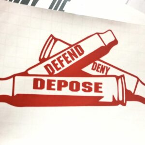 Deny, Defend, Depose Viral Decal for cars or trucks