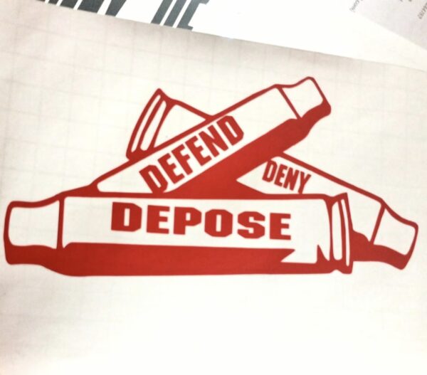 Deny, Defend, Depose Viral Decal for cars or trucks