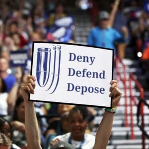 Deny, Defend, Depose Yard Sign