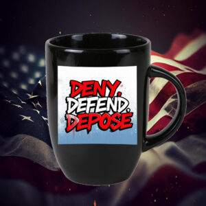 'Deny, Defend, Depose' in Red, White, and Blue Mug