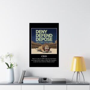 Deny Defend Depose motivational poster US