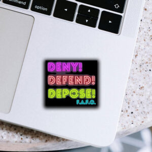 Deny, Defend, Depose neon lights Sticker ,Car Magnet