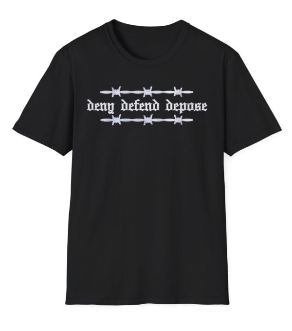 Deny defend depose olde english barbed shirt