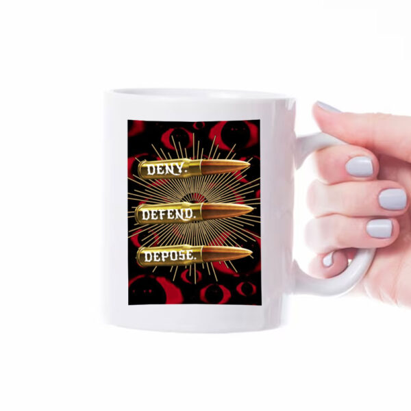 Deny,Defend and Depose Themed Bullet Pattern Clothing Mug