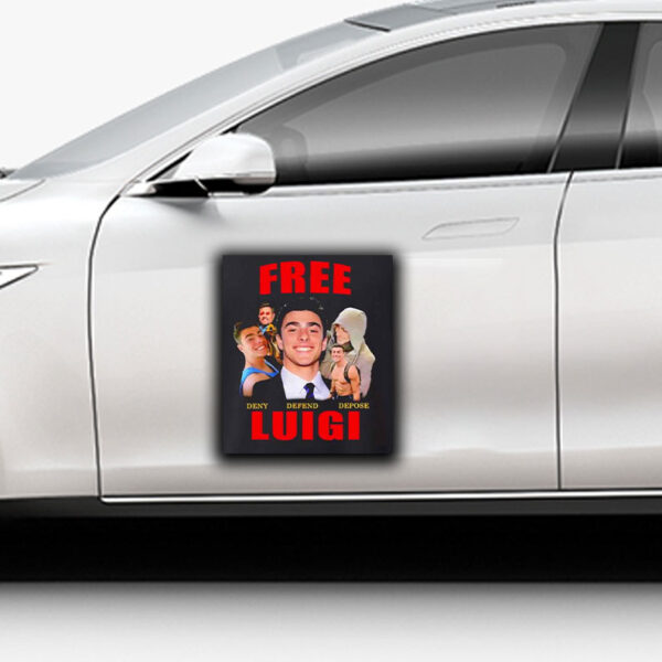 Free Luigi Deny Defend Depose By Tyler McFadden Sticker ,Car Magnet