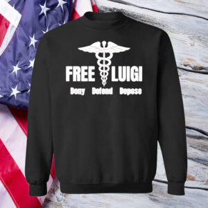 Free Luigi Deny Defend Depose logo T-Shirt
