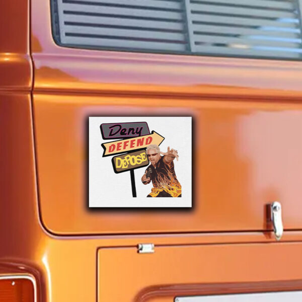 Guy Fieri Deny Defend Depose Drive-ins Sticker ,Car Magnet