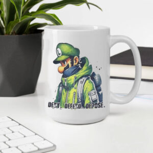 Luigi Mangione Deny Defend Depose Super Mario Mug