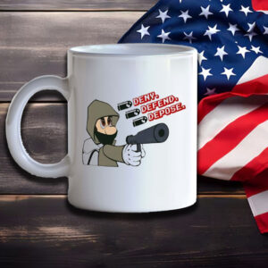 Mario with gun Deny Defend Depose Mug 6 Mario with gun Deny Defend Depose Mug