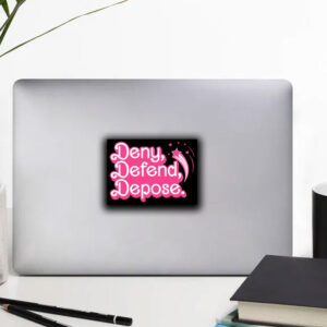 Offcial Deny Defend Depose Pink Sticker ,Car Magnet