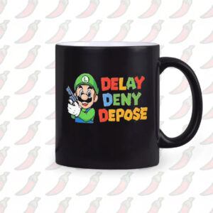 Official Luigi Delay Deny Depose Super Mario 2024 Mug