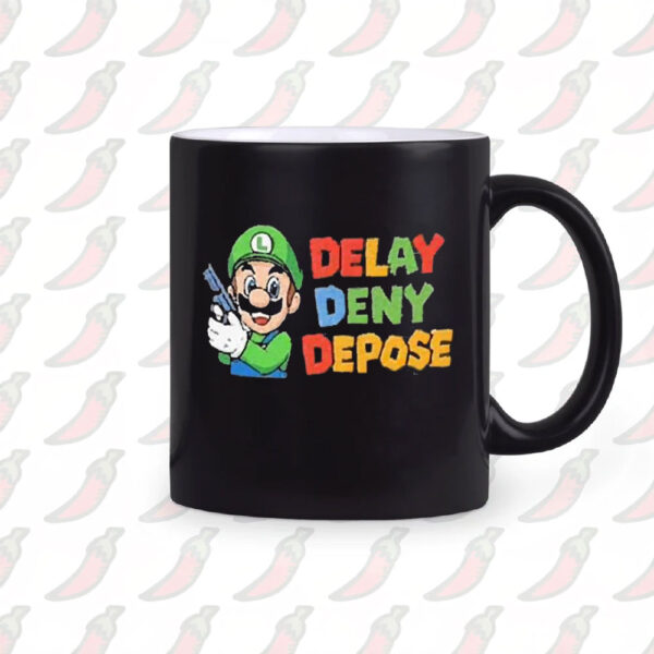 Official Luigi Delay Deny Depose Super Mario 2024 Mug