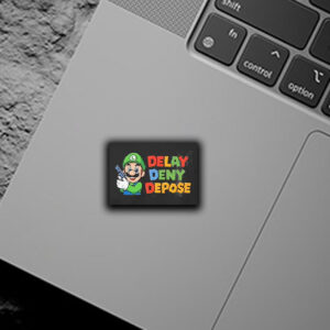 Official Luigi Delay Deny Depose Super Mario 2024 Sticker ,Car Magnet