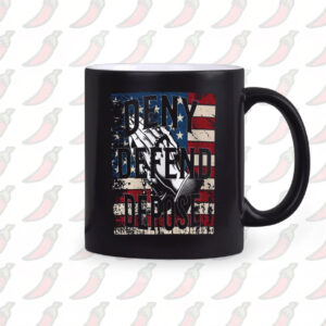 Retro 90s Deny Defend Depose American Flag Mug