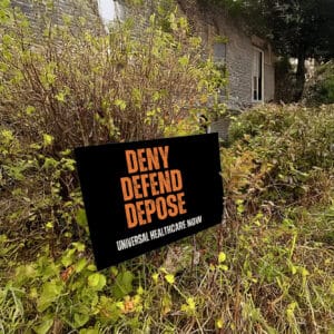 Universal Healthcare Now - Deny Defend Depose Yard Sign