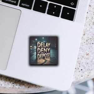 Urban Statement, Delay Deny Depose Sticker ,Car Magnet