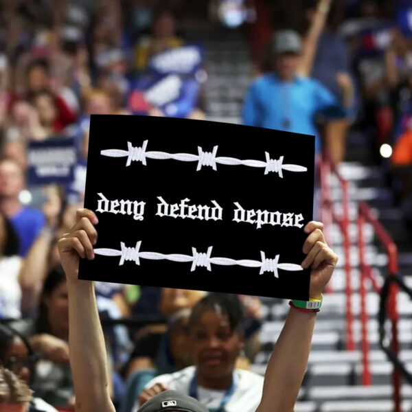 deny defend depose barbed wire Yard Sign