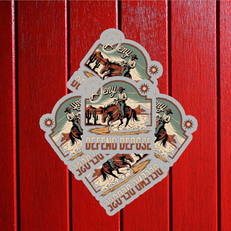Deny Defend Depose Cowboy Sticker ,Car Magnet 9 Deny Defend Depose Cowboy Sticker ,Car Magnet
