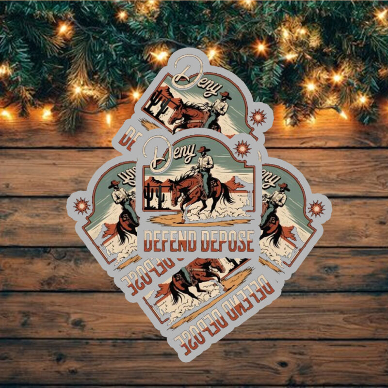 Deny Defend Depose Cowboy Sticker ,Car Magnet 10 Deny Defend Depose Cowboy Sticker ,Car Magnet
