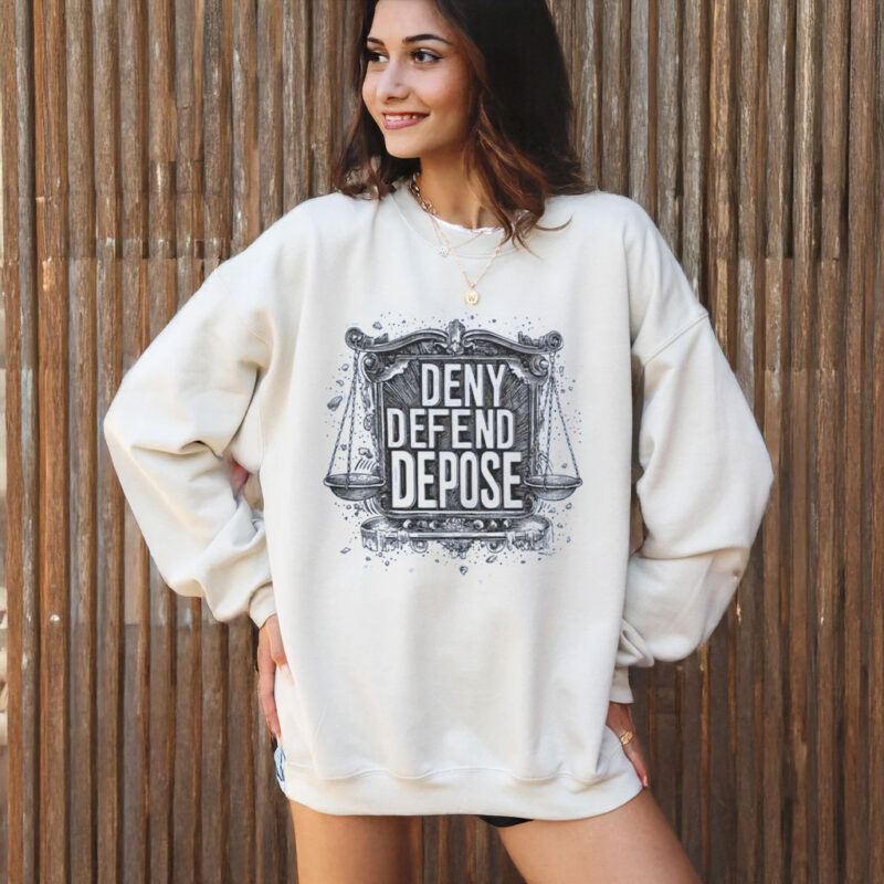 Deny Defend Depose Ornate Scales of Justice Graphic T-Shirt 8 Deny Defend Depose Ornate Scales of Justice Graphic T-Shirt