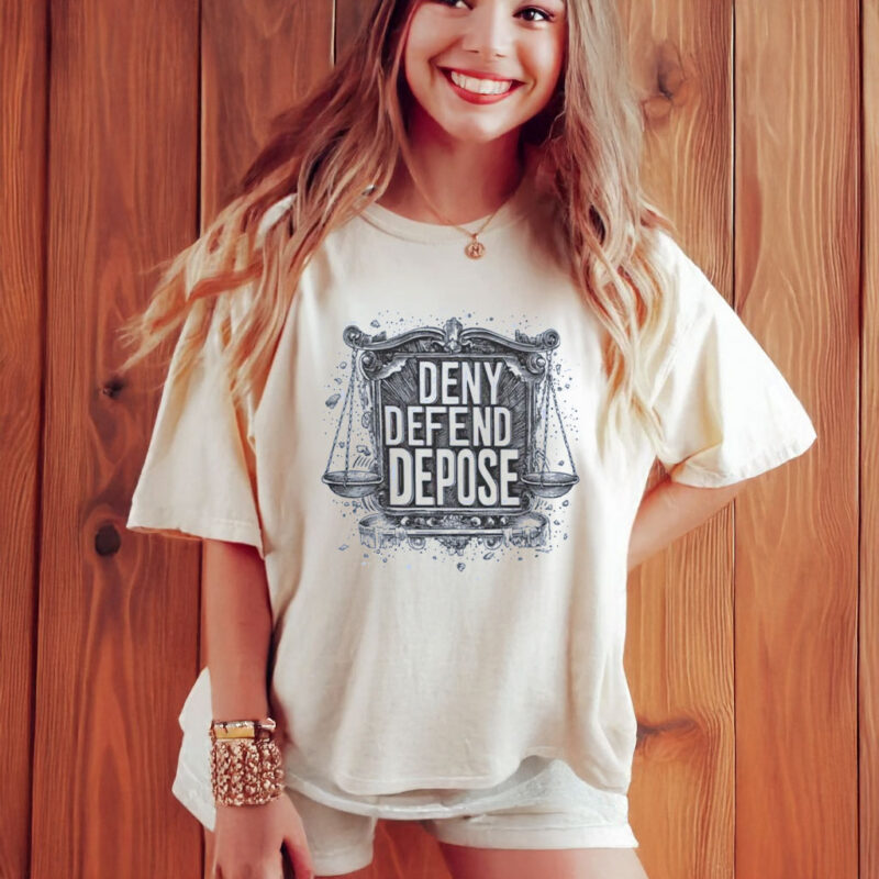 Deny Defend Depose Ornate Scales of Justice Graphic T-Shirt 9 Deny Defend Depose Ornate Scales of Justice Graphic T-Shirt