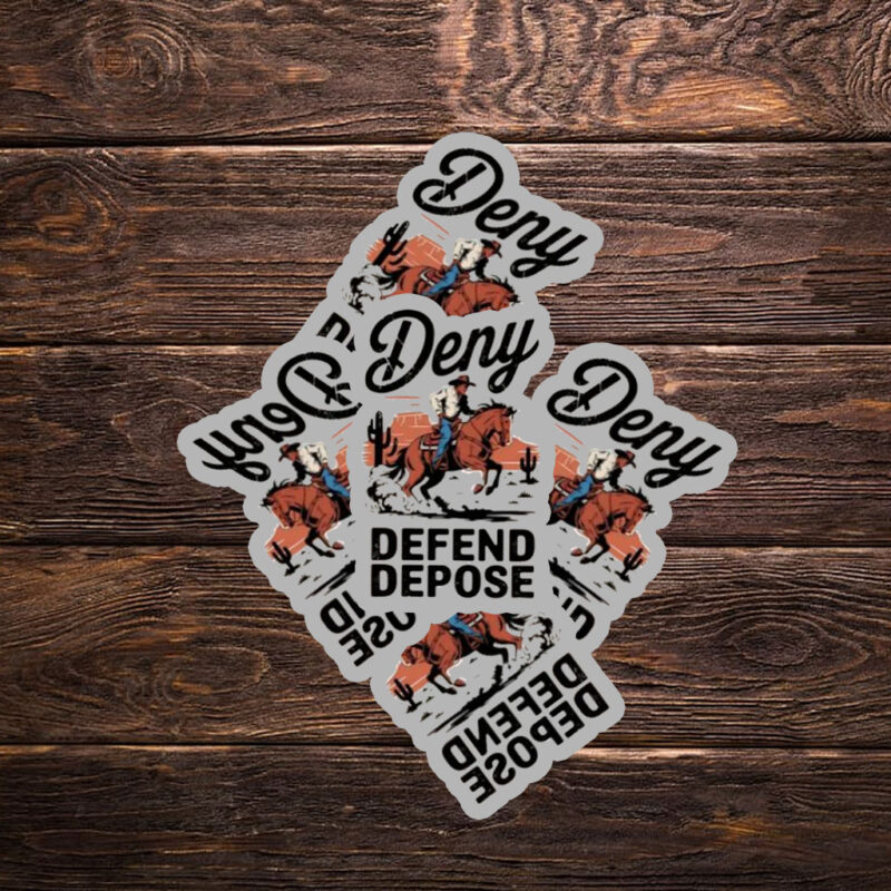Deny Defense Depose Cowboy Graphic Sticker ,Car Magnet 8 Deny Defense Depose Cowboy Graphic Sticker ,Car Magnet