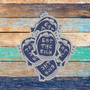 Eat the Rich Ink Illustration Sticker ,Car Magnet