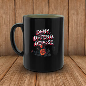 Floral, Deny Defend Depose Mug, Bold Politucal Gift