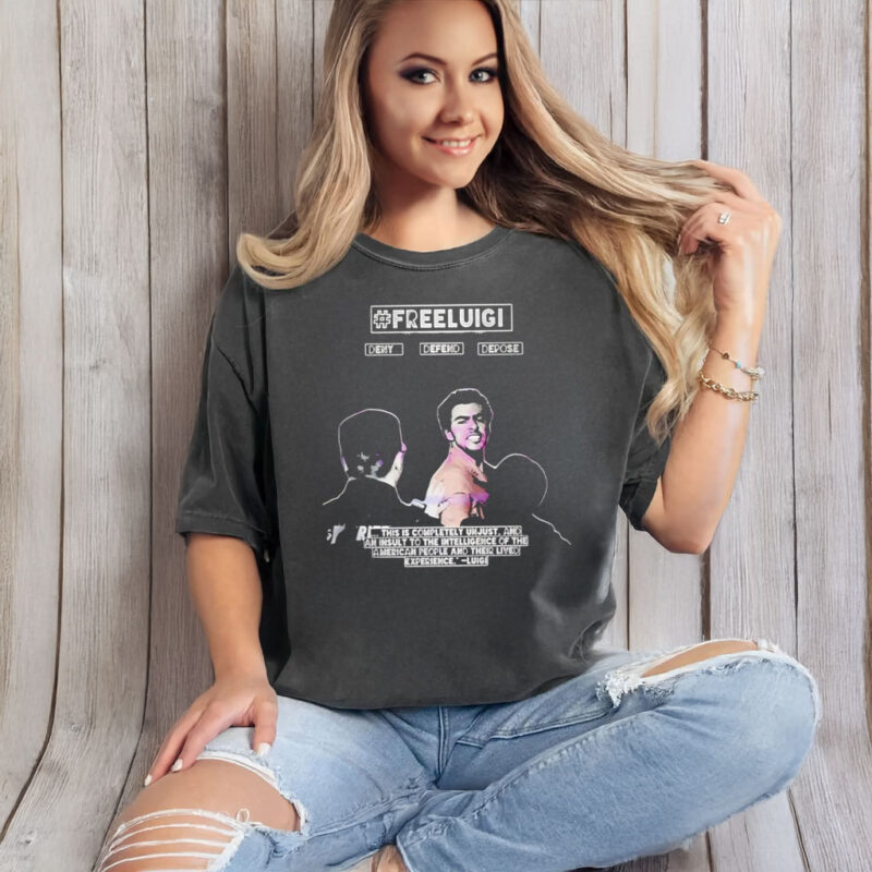 Free Luigi Deny Defend Depose Luigi Mangione Quote T-Shirt 10 Free Luigi Deny Defend Depose Luigi Mangione Quote T-Shirt