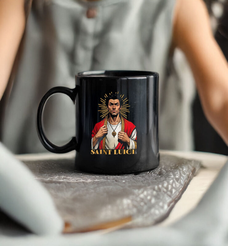 Saint Luigi Mangione 2025 Person of the Year Illustration Satire Mug 9 Saint Luigi Mangione 2025 Person of the Year Illustration Satire Mug