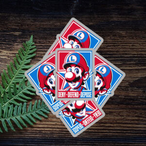 Super Mario Luigi Deny Defend Depose Sticker ,Car Magnet