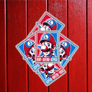 Super Mario Luigi Deny Defend Depose Sticker ,Car Magnet