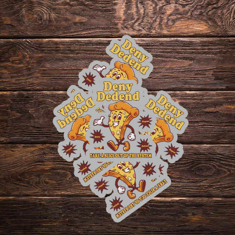 retro pizza, Anticapitalist Gift, Deny Defend Depose Sticker ,Car Magnet 8 retro pizza, Anticapitalist Gift, Deny Defend Depose Sticker ,Car Magnet