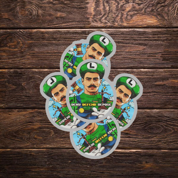 Luigi Mangione Mario Deny Defend Depose Sticker ,Car Magnet